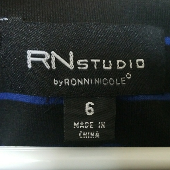 RN Studio Ronni nicole Modest Office Striped Ponte Dress Size 6 - Picture 2 of 6